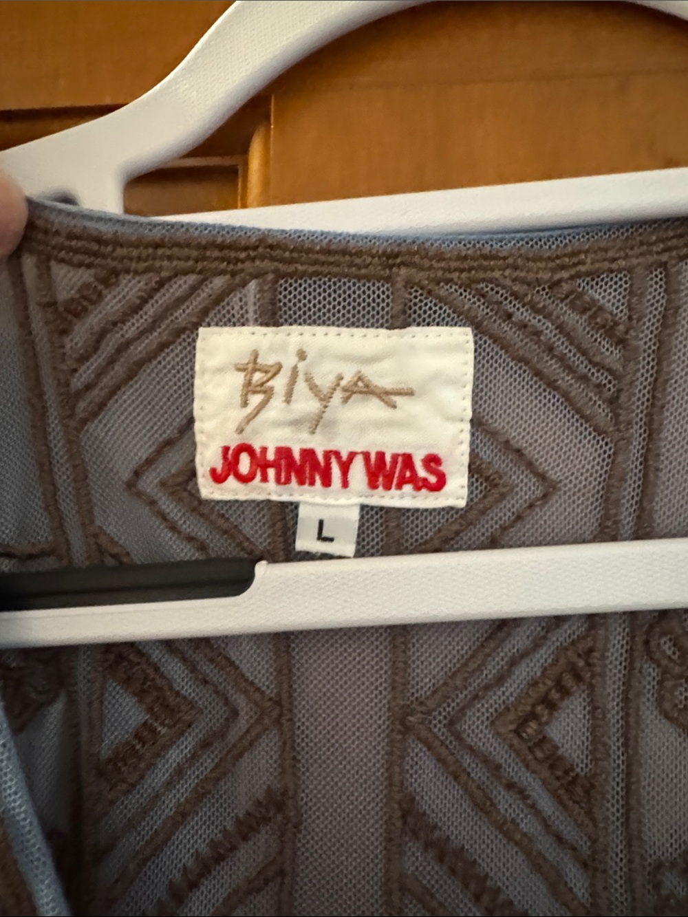Johnny Was Powder Blue Embroidered Midi Dress with matching slip - Picture 2 of 6